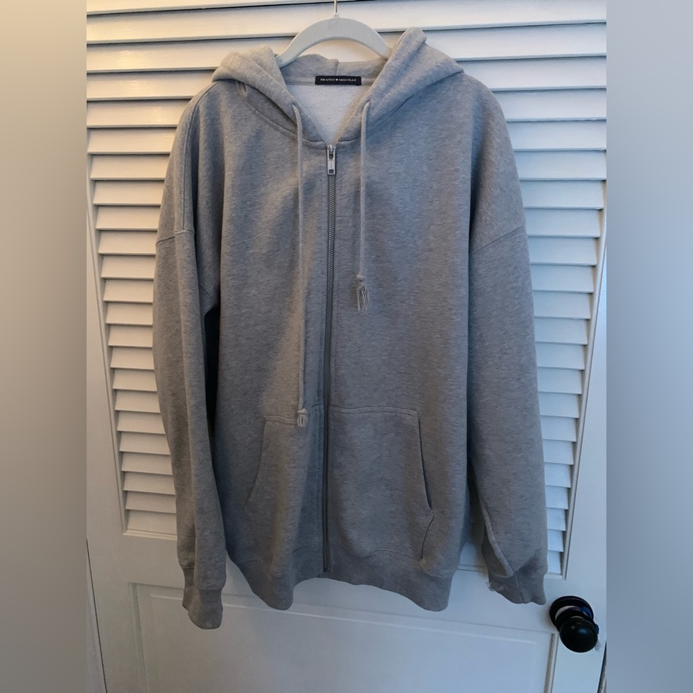 BRANDY MELVILLE GREY OVERSIZED CHRISTY HOODIE